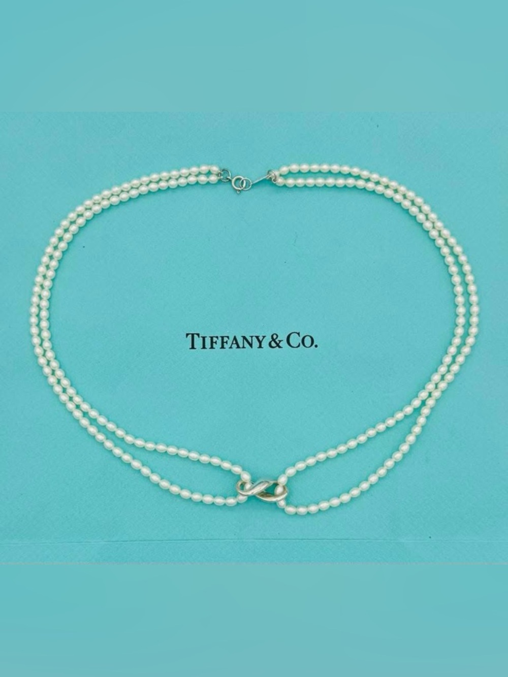 Tiffany pearl and silver necklace